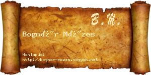 Bognár Mózes névjegykártya