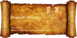 Bognár Mózes névjegykártya