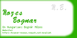 mozes bognar business card