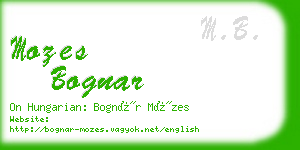 mozes bognar business card